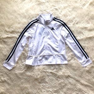 Brand New White Adidas Kids Zip Up Jumper